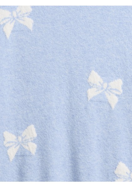 Kız Çocuk Açık Mavi Cashsoft Intarsia Crew Kazak fiyatları