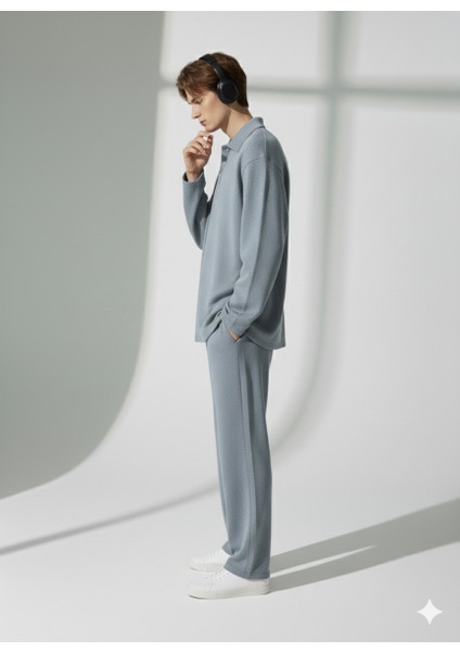 Unısex Bürümcük Kumaş Polo Yaka Fermuarlı Cepli Beli Lastikli Alt-Üst Takım fiyatları