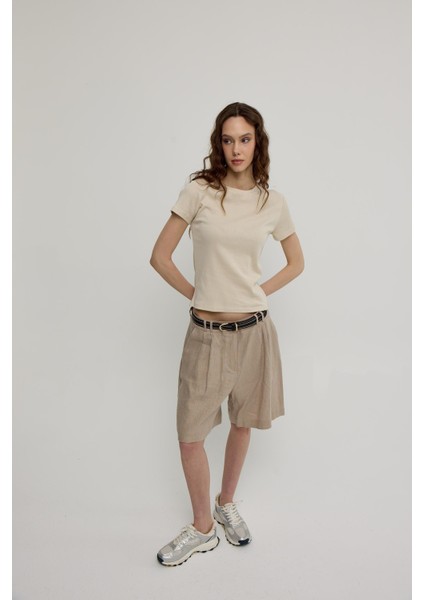 Kadın Taş Kısa Kollu Basic T-Shirt fırsatları