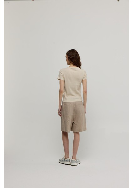 Kadın Taş Kısa Kollu Basic T-Shirt