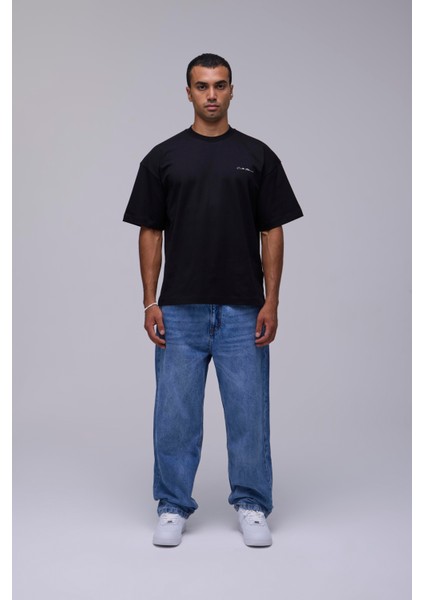 Siyah Oversize Efsanevi Tasarım Baskılı Tişört fiyatları