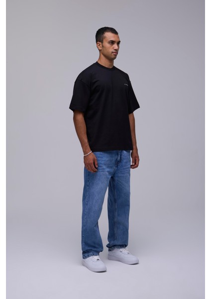 Siyah Oversize Efsanevi Tasarım Baskılı Tişört modelleri