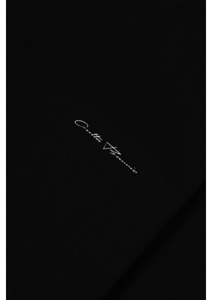 Siyah Oversize Efsanevi Tasarım Baskılı Tişört