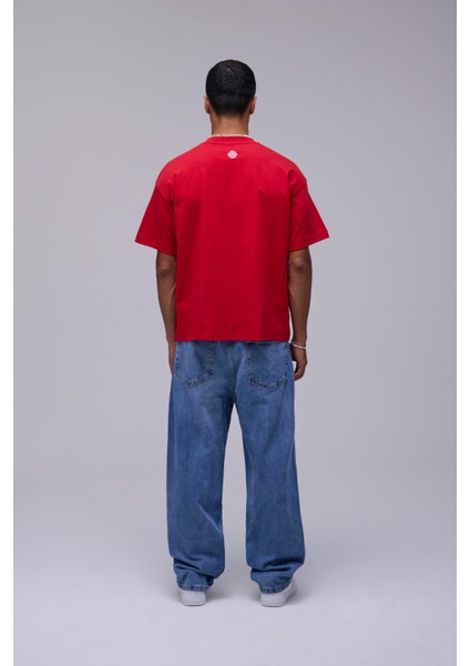 Kırmızı Basic Oversize Fit Tişört fiyatları