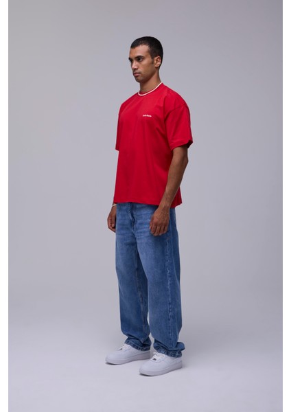 Kırmızı Basic Oversize Fit Tişört indirimleri