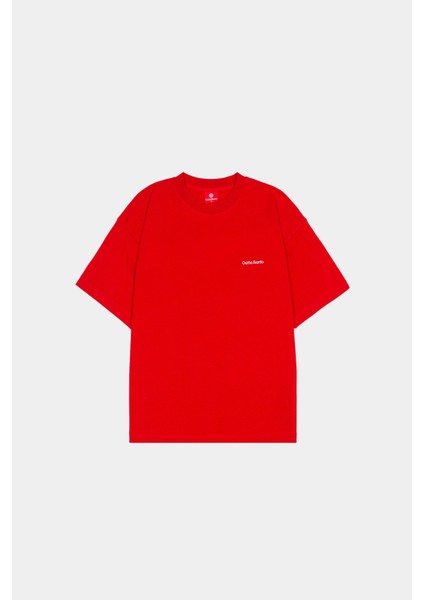 Kırmızı Basic Oversize Fit Tişört