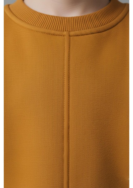 Unisex Çocuk Dikiş Detaylı 3 Iplik Hardal Alt Üst Takım indirimleri