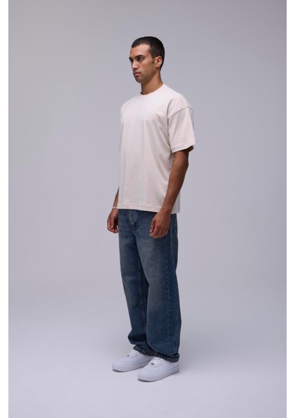 Krem Basic Oversize Fit Tişört fırsatları