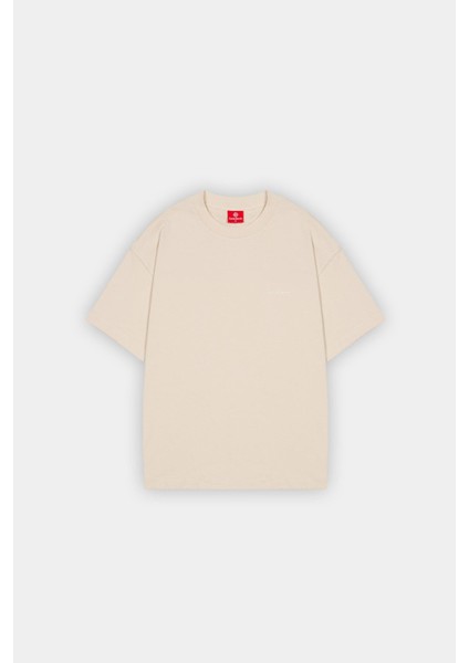 Krem Basic Oversize Fit Tişört