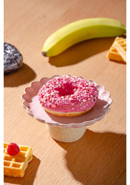 Fungo Ayaklı Pasta Kek Sunum Tabağı 15 cm | Pembe fiyatları