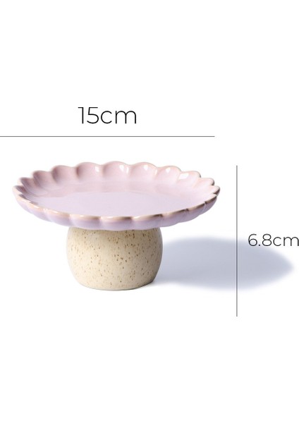 Fungo Ayaklı Pasta Kek Sunum Tabağı 15 cm | Pembe fırsatları