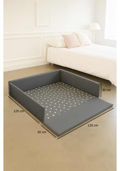 4 In 1 Bebek ve Çocuk Güvenli Oyun Alanı & Oyun Parkı, Oyun Minderi, Bebek Yatağı 120 x 120 cm indirimleri