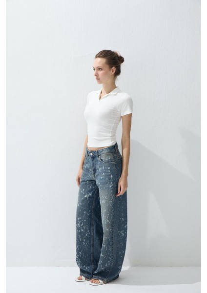 Kadın Ekru Renk Polo Yakalı Kısa Kollu T-Shirt fırsatları