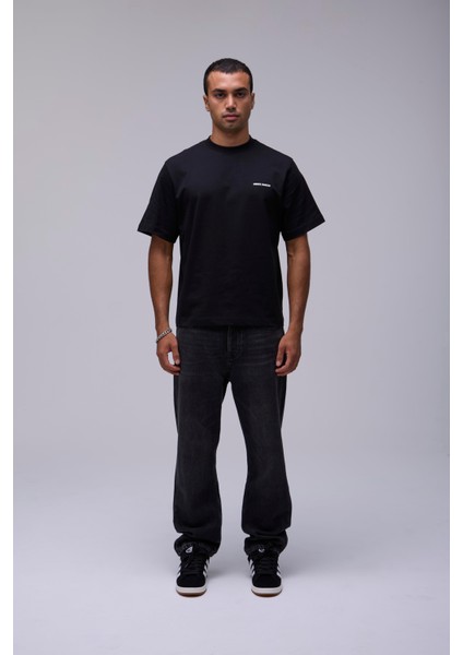 Siyah Oversize Melek Baskılı Tişört fiyatları