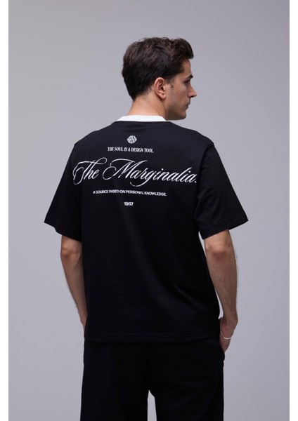 Siyah Oversize The Marginalia Baskılı Tişört fırsatları