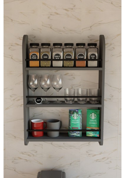 Duvar Tipi Mutfak Düzenleyici Raf | Baharat, Bardak, Fincan ve Depolama Için Pratik Raf modelleri