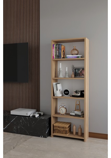 5 Raflı Kitaplık Dekoratif Kitaplık Çok Amaçlı Raf