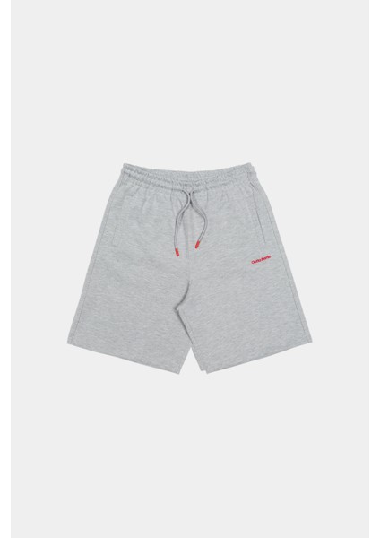 Gri Oversize Kalın Kumaş Şort