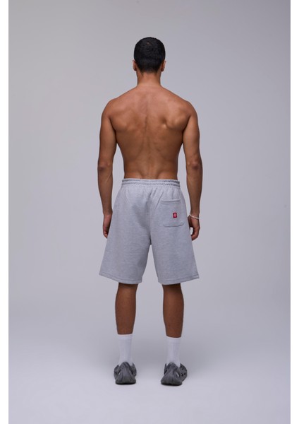 Gri Oversize Kalın Kumaş Şort modelleri