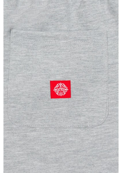 Gri Oversize Kalın Kumaş Şort