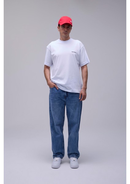 Parlak Beyaz Basic Loose Fit Tişört