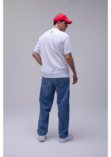 Parlak Beyaz Basic Loose Fit Tişört fırsatları