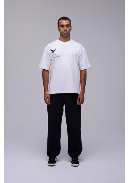Kırık Beyaz Oversize Içsel Fırtına Baskılı Tişört fiyatları
