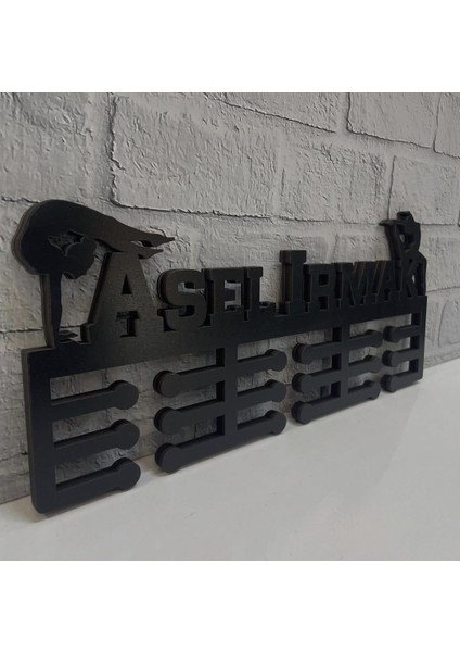 Jimnastik Kişiye Özel Madalya Askısı – 10 mm Siyah Mdf – Sporcu Isimli Askılık