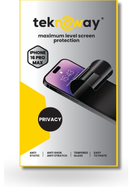 iPhone 16 Pro Max Antistatik Ekran Koruyucu Hayalet