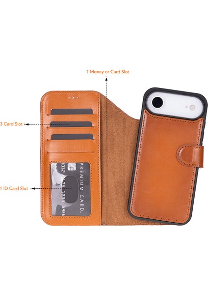 iPhone 17 Air Çıkarılabilir Deri Cüzdan Kılıf-Ten Rengi indirimleri