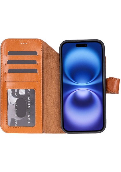 iPhone 17 Air Çıkarılabilir Deri Cüzdan Kılıf-Ten Rengi