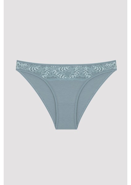 Mavi Haze Dantel Detaylı 3lü Slip Külot