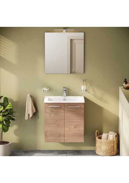 Ardea 69566 Banyo Dolabı Seti, Kapaklı, 60 Cm, Altın Meşe fiyatları