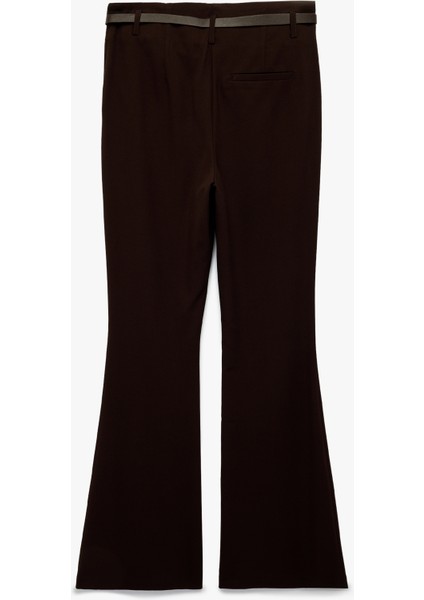 Slim Fit Cepli Viskon Karışımlı Kemer Detaylı Ispanyol Paça Pantolon fiyatları