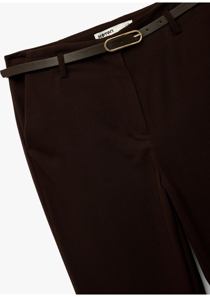 Slim Fit Cepli Viskon Karışımlı Kemer Detaylı Ispanyol Paça Pantolon modelleri