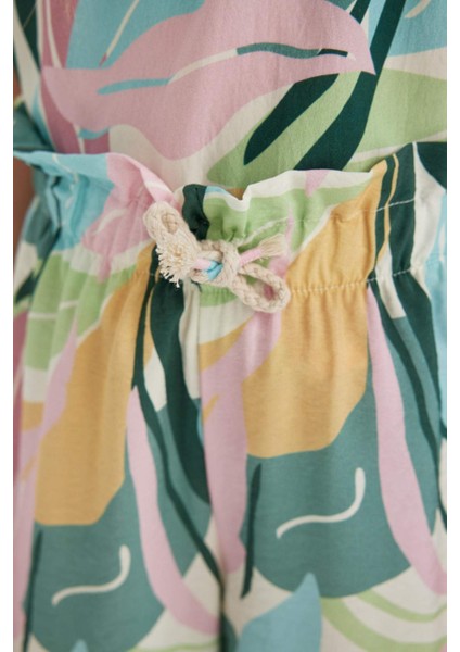 Kız Çocuk Wide Leg Geniş Paça Desenli Pantolon