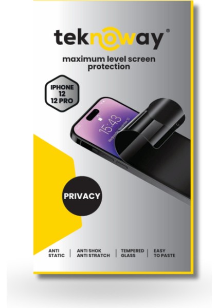 iPhone 12/12 Pro Antistatik Ekran Koruyucu Hayalet