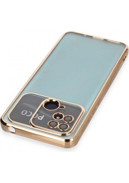 Xiaomi Redmi 10C Kılıf Lensli Silikon - Gold modelleri