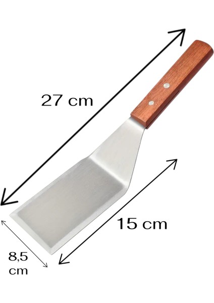 Ahşap Saplı Paslanmaz Açılı Büyük Spatula / Pasta Börek Hamburger Tatlı Kazıcıyı Baklavacı Spatulası fırsatları