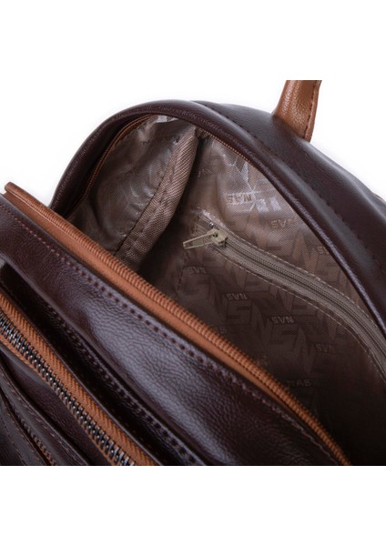 Kadın Çok Gözlü Büyük Boy Sırt Çantası Kahve Taba fırsatları