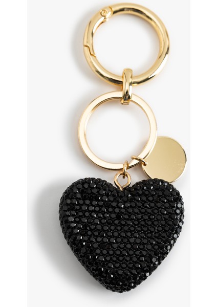 Kalp Şekilli Boncuklu Metal Anahtarlık