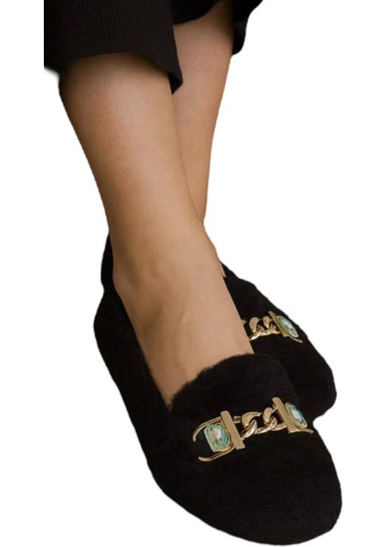 Yumuşak Peluş Ses Yapmaz Hafif Taban Kadın Ev Babeti Panduf Siyah fiyatları