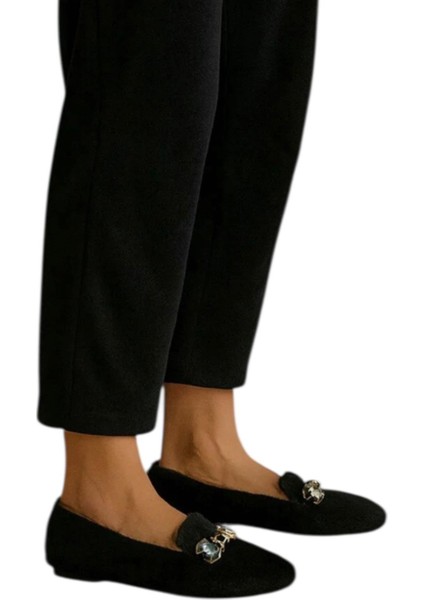 Yumuşak Peluş Ses Yapmaz Hafif Taban Kadın Ev Babeti Panduf Siyah modelleri