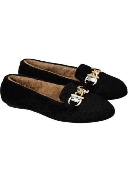 Yumuşak Peluş Ses Yapmaz Hafif Taban Kadın Ev Babeti Panduf Siyah fırsatları