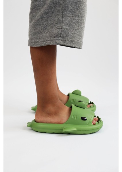 WG500 Köpekbalığı Haki Unisex Tam Ortopedik Terlik Shark Slides indirimleri