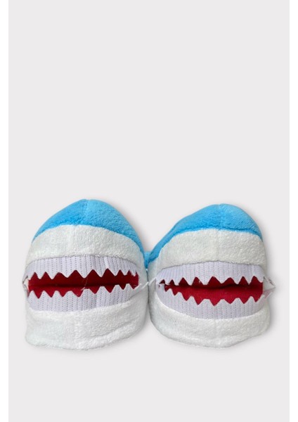 Kadın Köpek Balığı Figürlü Panduf Mavi