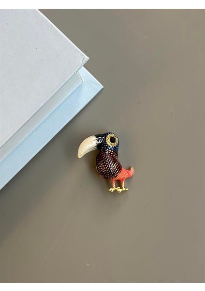 Tukan Kuşu Broş - Mor