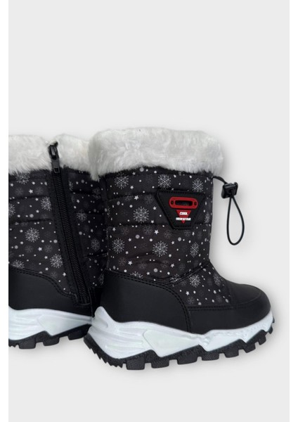 Su Itici Ayarlı Bağcıklı Kürklü Kız Çocuk Botu Siyah indirimleri