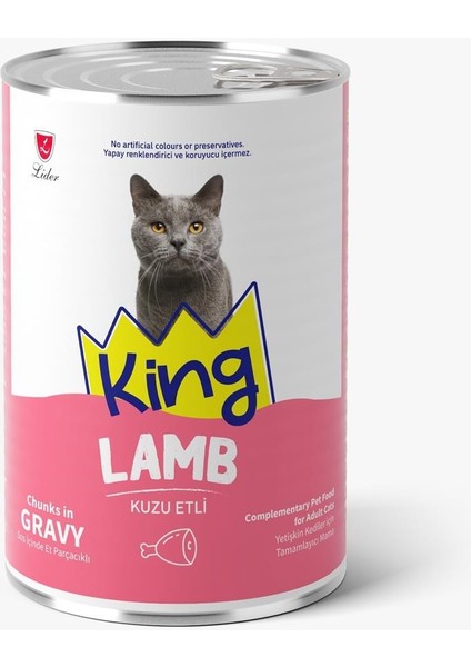 Et Parçacıklı Kuzu Etli Yetişkin Kedi Konserve 400 gr