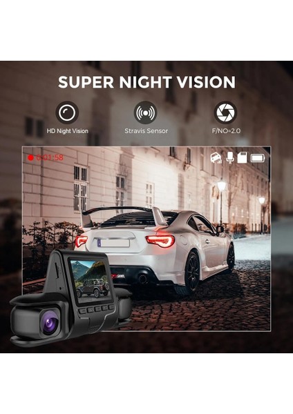 Araba Dvr Kamera 3 Kamera Lens 1080 P Hd Dash Kamera Video Kaydedici Siyah Dashcam indirimleri